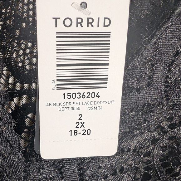 Torrid Black Lace Sleeveless Body Suit Size 2X - Picture 6 of 10